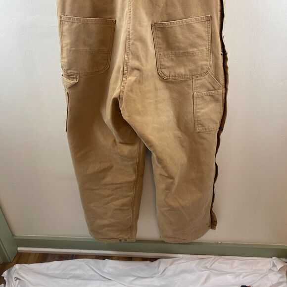 Carhartt Overalls Size L Duck Bib Quilted Double Knee Workwear 14806 USA Vintage - Picture 10 of 16